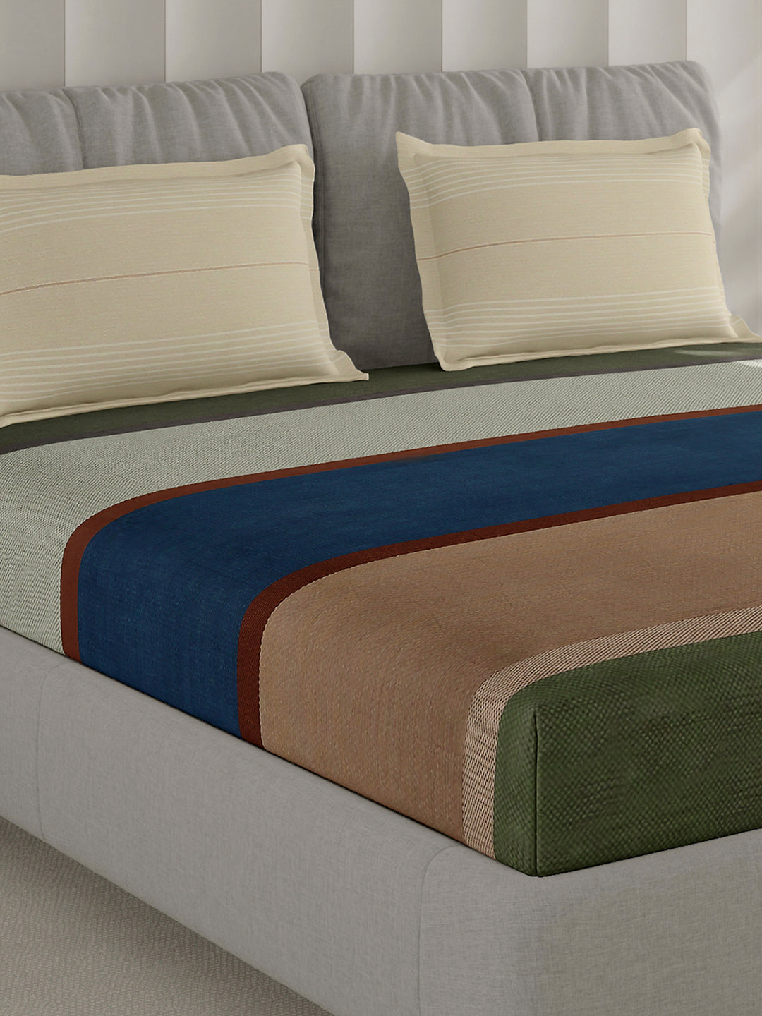 210 TC Cotton Double Bed 1 Bedsheet with 2 Pillow Covers (Ramona)
