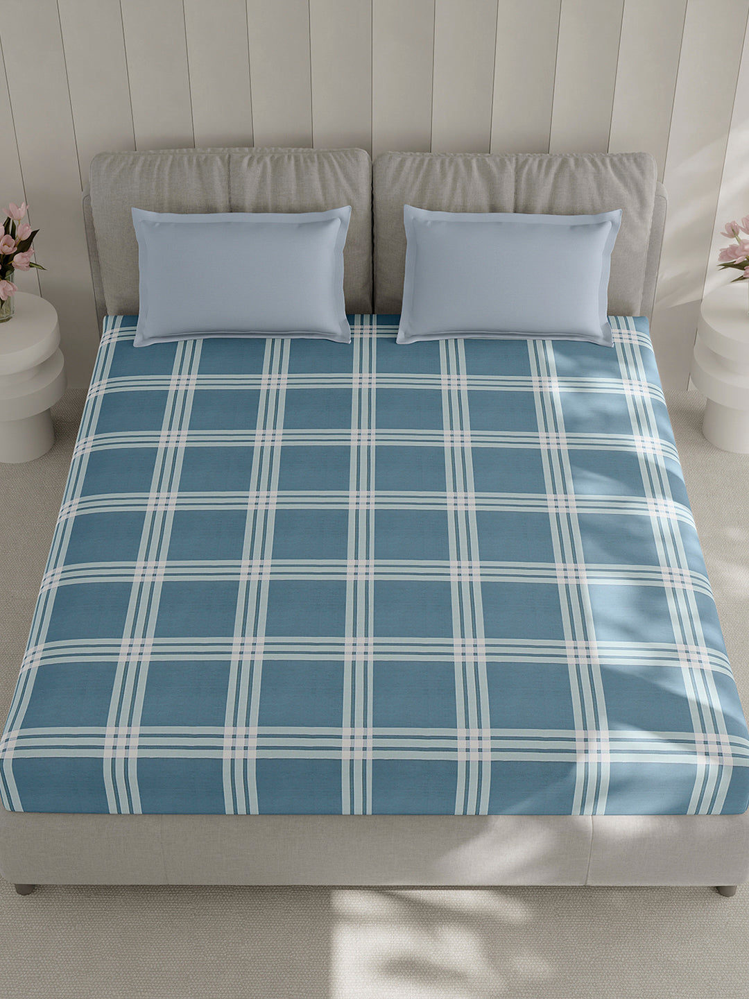 210 TC Cotton Double Bed 1 Bedsheet with 2 Pillow Covers (Ramona)