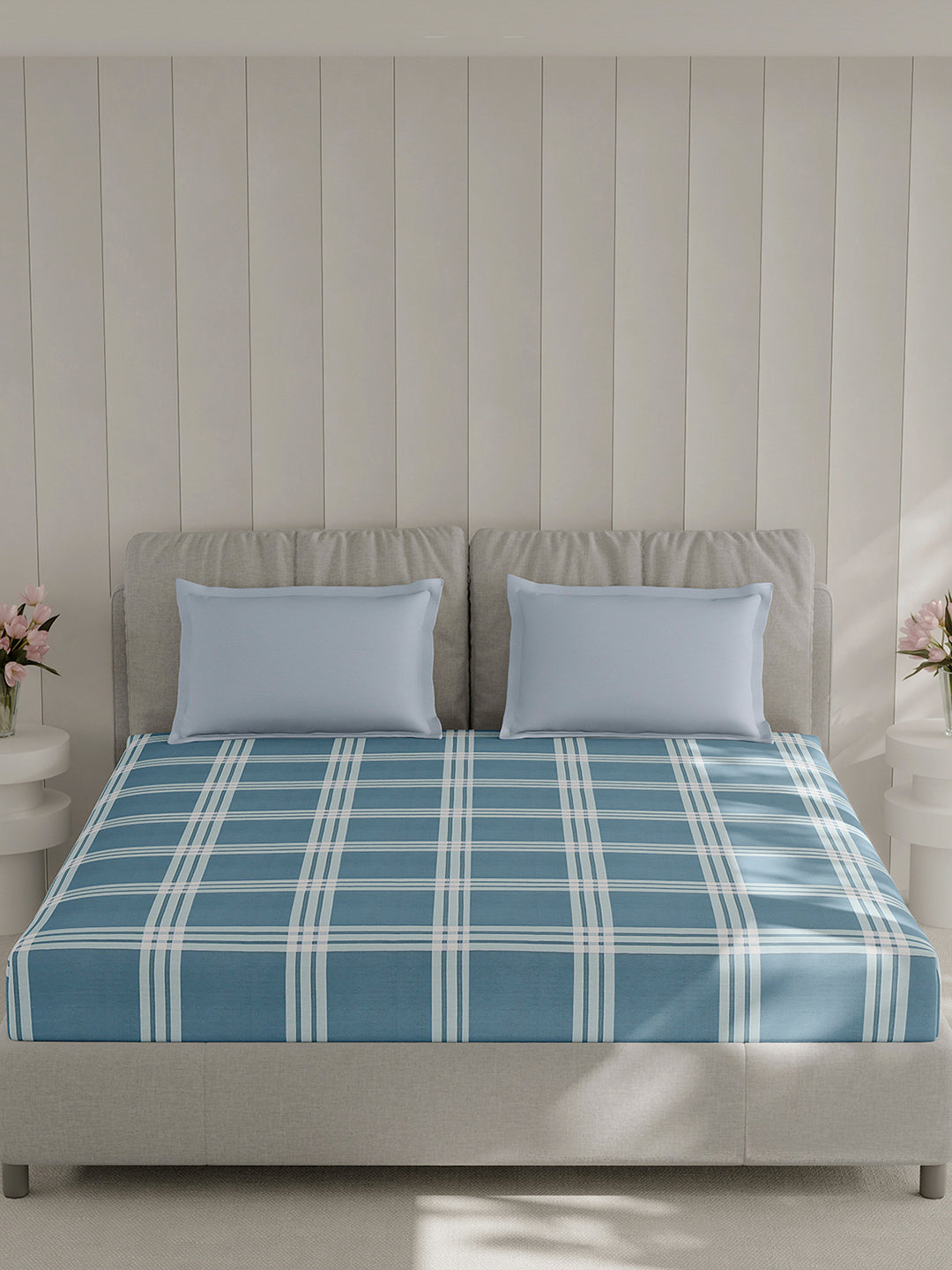 210 TC Cotton Double Bed 1 Bedsheet with 2 Pillow Covers (Ramona)