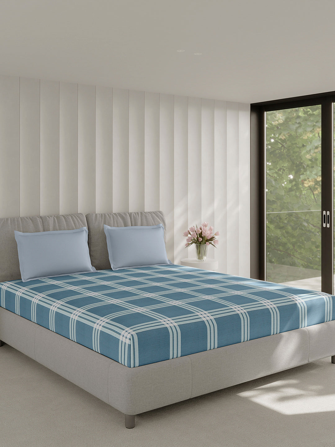 210 TC Cotton Double Bed 1 Bedsheet with 2 Pillow Covers (Ramona)