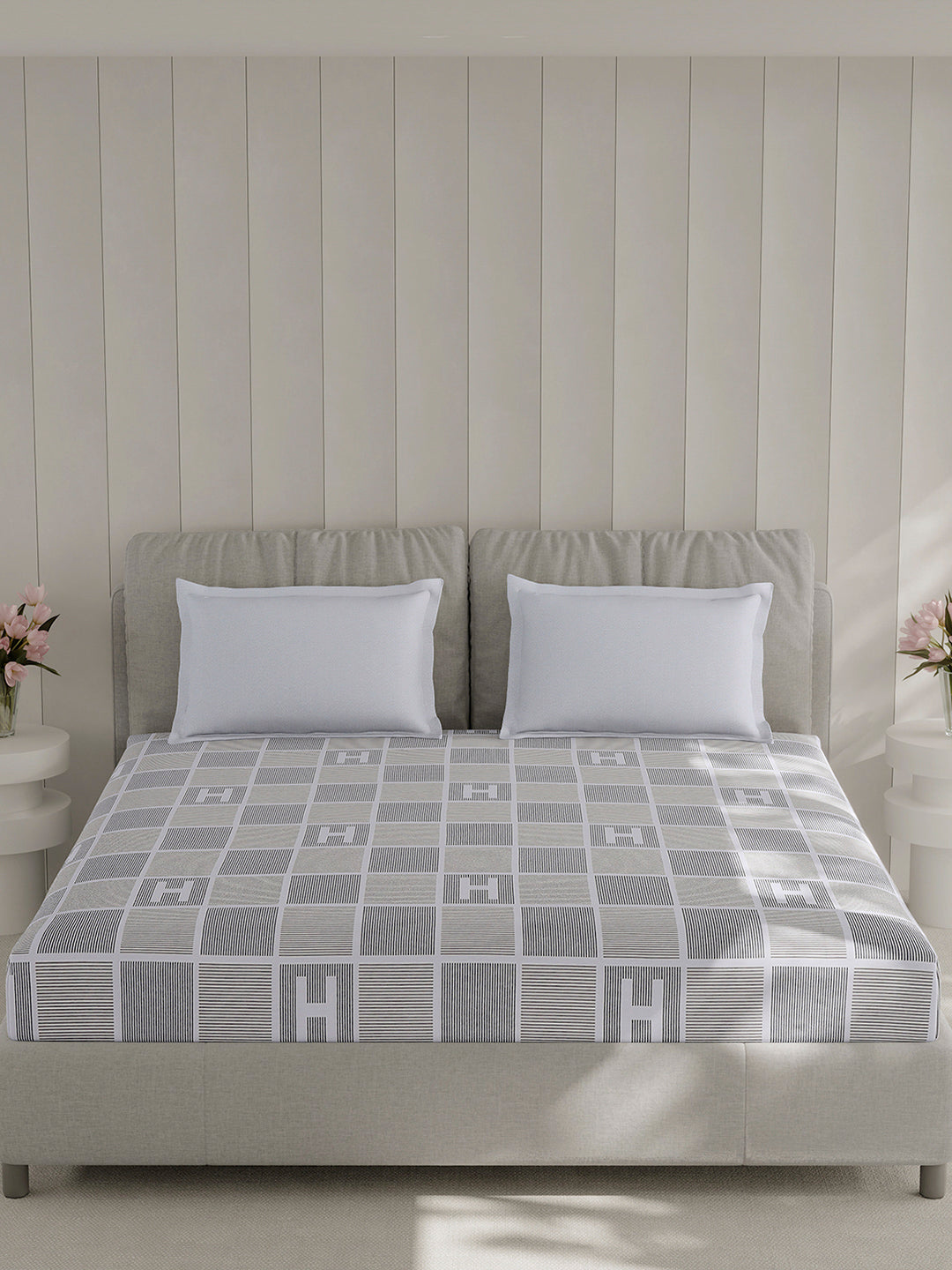 210 TC Cotton Double Bed 1 Bedsheet with 2 Pillow Covers (Ramona)