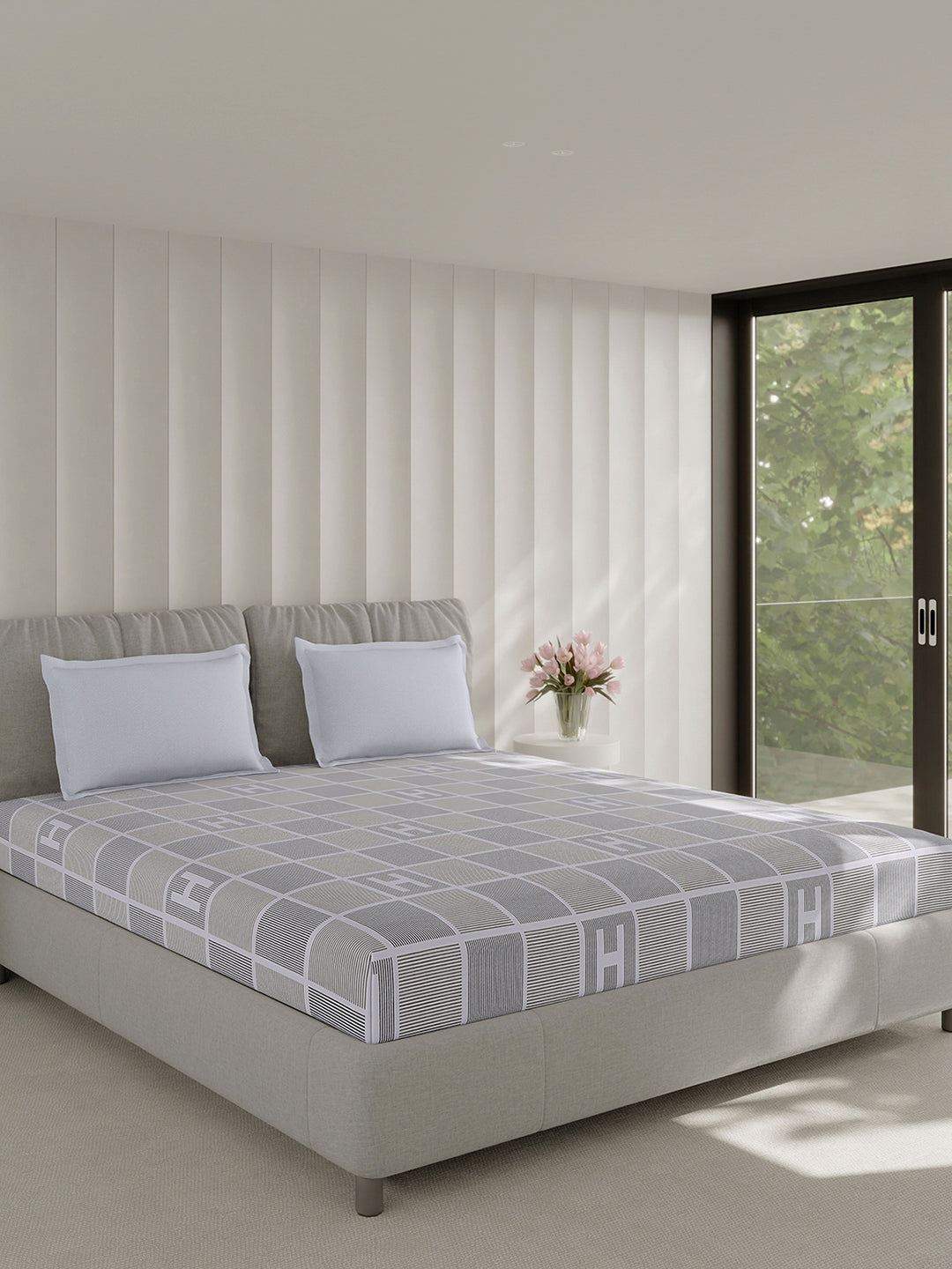 210 TC Cotton Double Bed 1 Bedsheet with 2 Pillow Covers (Ramona)