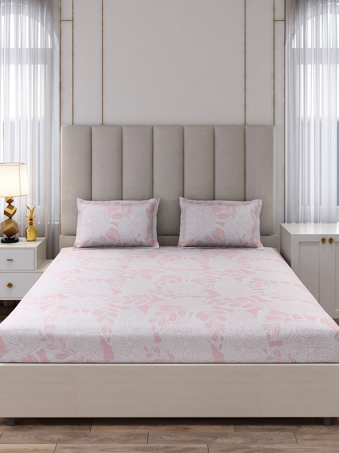 130 GSM Polyester King Size 1 Bedsheet with 2 Pillow Covers (Royal King)