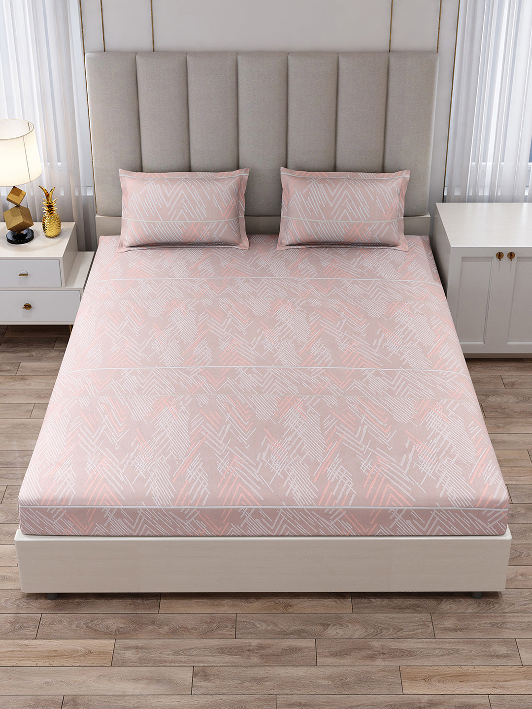 130 GSM Polyester King Size 1 Bedsheet with 2 Pillow Covers (Royal King)