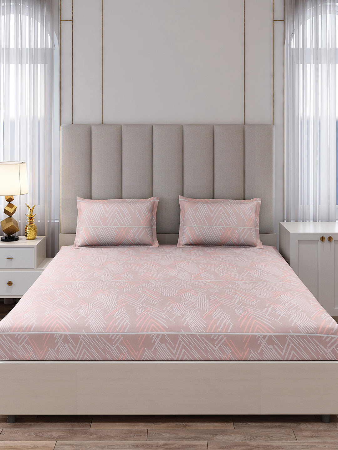 130 GSM Polyester King Size 1 Bedsheet with 2 Pillow Covers (Royal King)