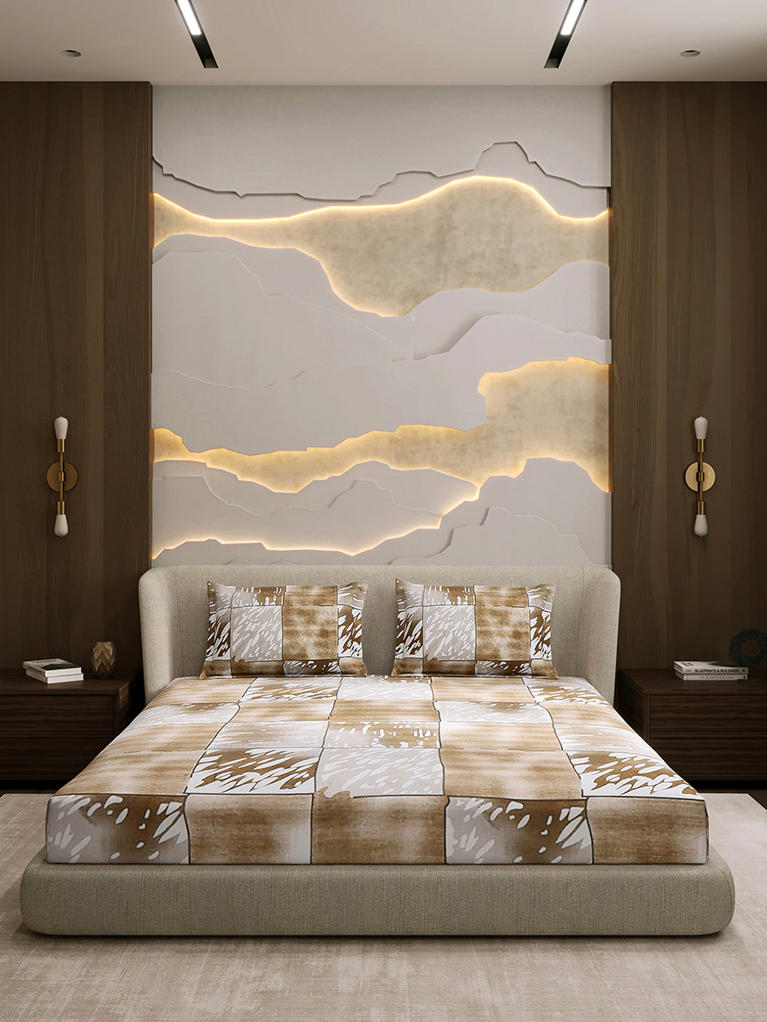 104 TC 100% Cotton Double Bed 1 Bedsheet with 2 Pillow Cover (Samriddhi)