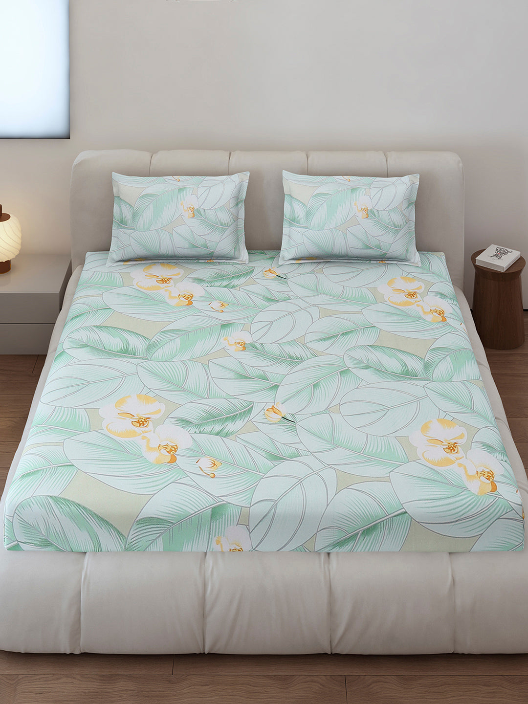 130 GSM Polyester Queen Size 1 Bedsheet with 2 Pillow Covers (Sanskriti)