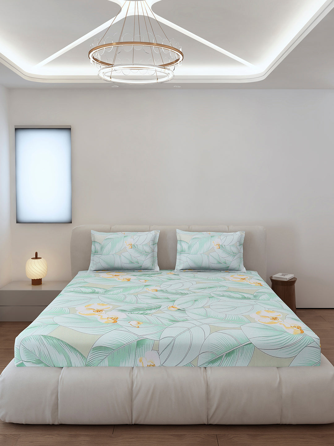 130 GSM Polyester Queen Size 1 Bedsheet with 2 Pillow Covers (Sanskriti)