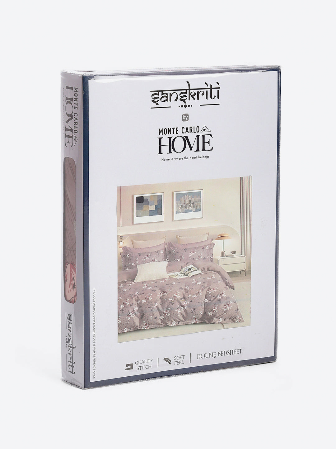 130 GSM Polyester Queen Size 1 Bedsheet with 2 Pillow Covers (Sanskriti)