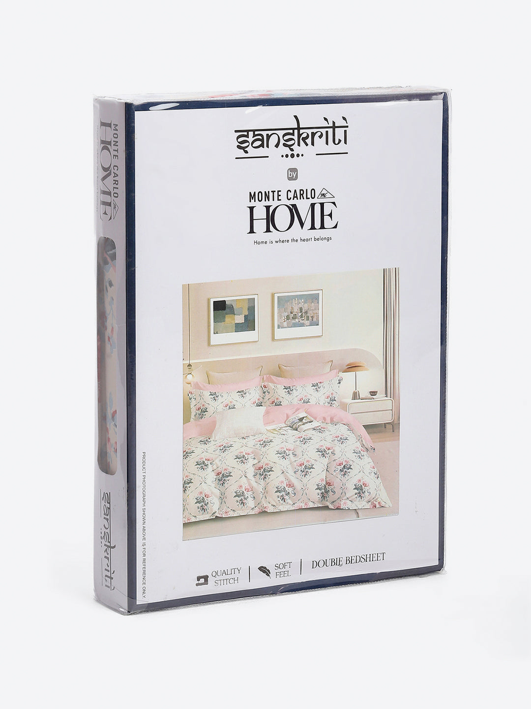 130 GSM Polyester Queen Size 1 Bedsheet with 2 Pillow Covers (Sanskriti)