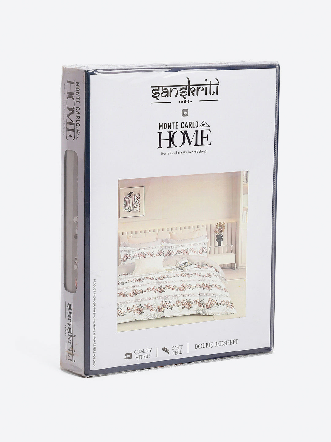 130 GSM Polyester Queen Size 1 Bedsheet with 2 Pillow Covers (Sanskriti)