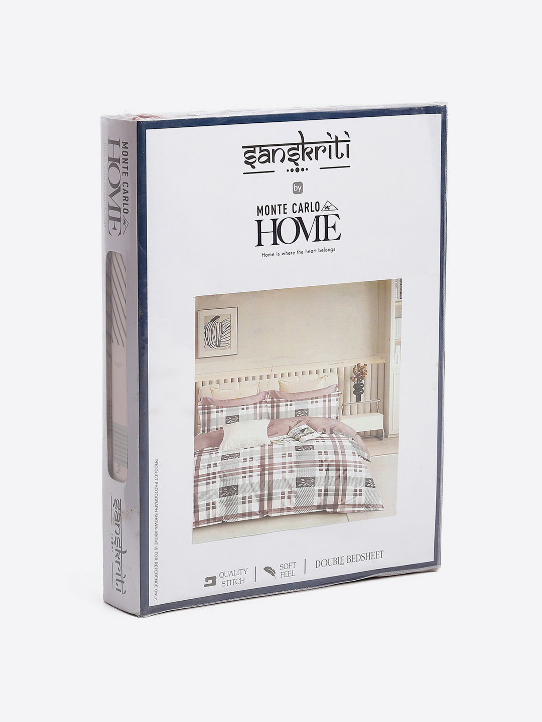 130 GSM Polyester Queen Size 1 Bedsheet with 2 Pillow Covers (Sanskriti)