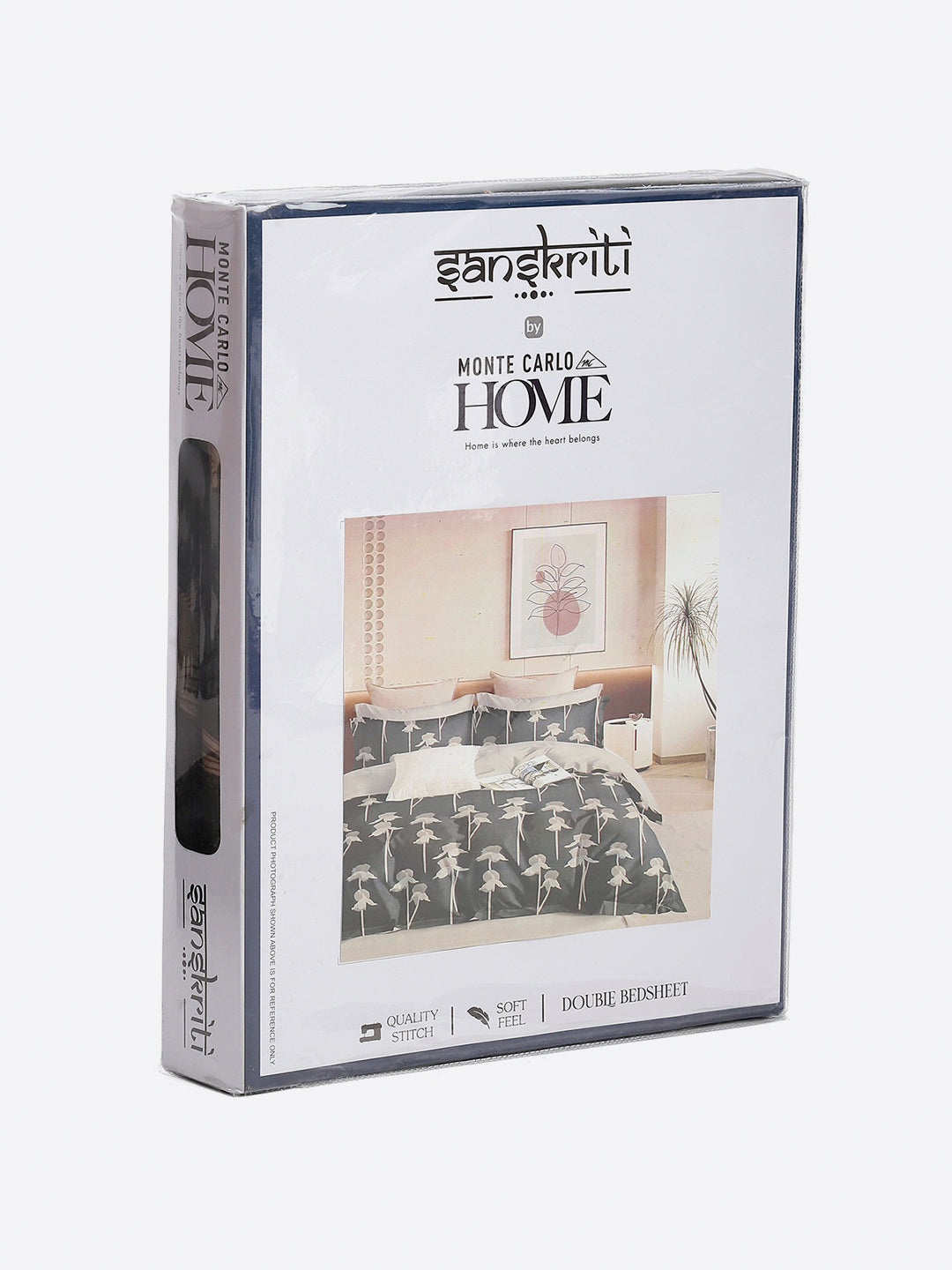 130 GSM Polyester Queen Size 1 Bedsheet with 2 Pillow Covers (Sanskriti)
