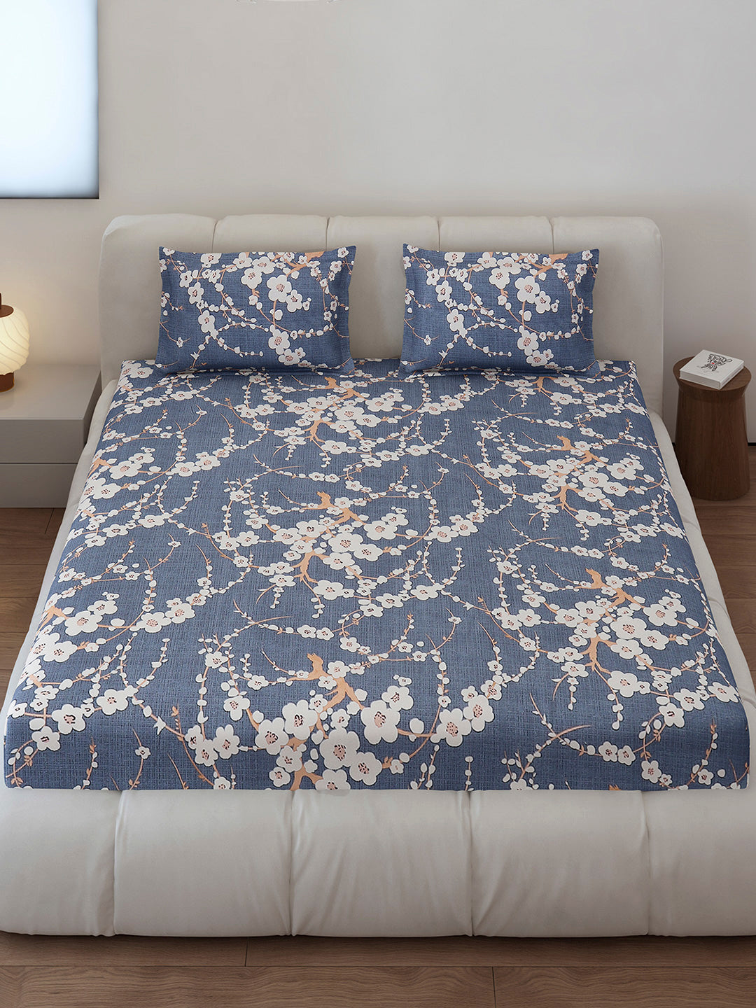 130 GSM Polyester Queen Size 1 Bedsheet with 2 Pillow Covers (Sanskriti)