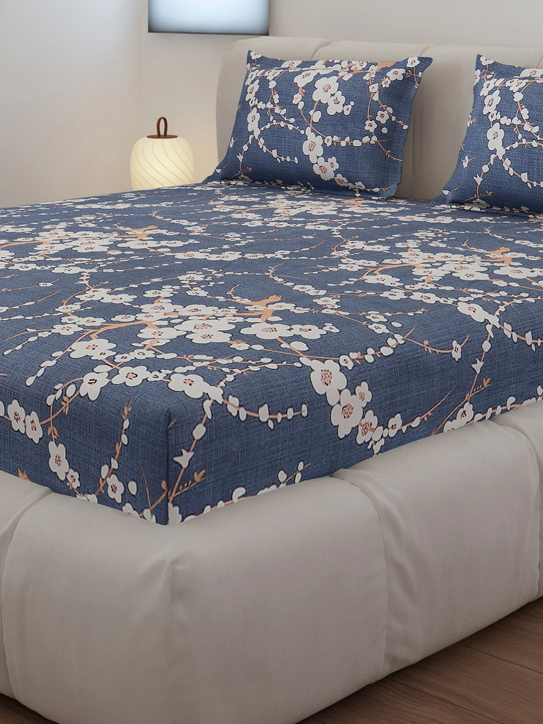 130 GSM Polyester Queen Size 1 Bedsheet with 2 Pillow Covers (Sanskriti)