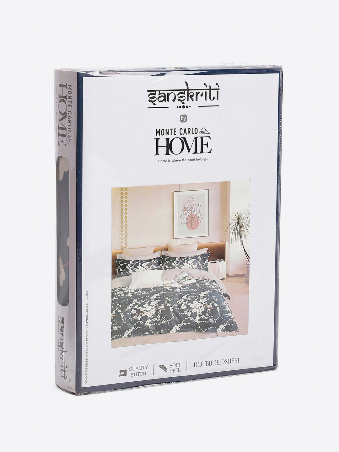 130 GSM Polyester Queen Size 1 Bedsheet with 2 Pillow Covers (Sanskriti)