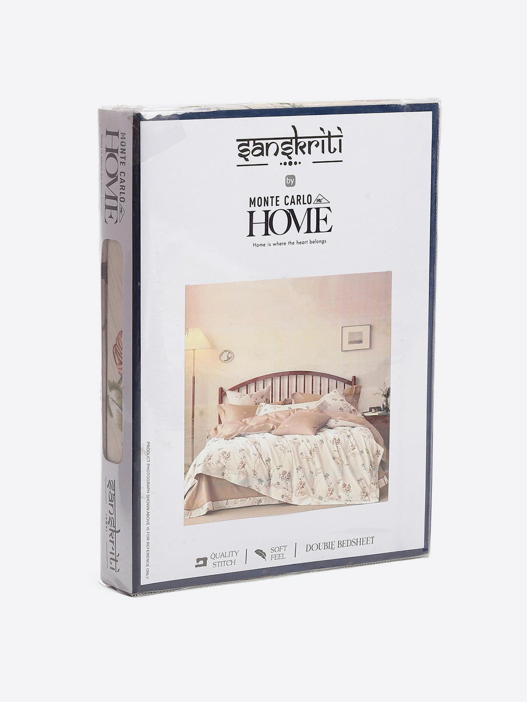 130 GSM Polyester Queen Size 1 Bedsheet with 2 Pillow Covers (Sanskriti)