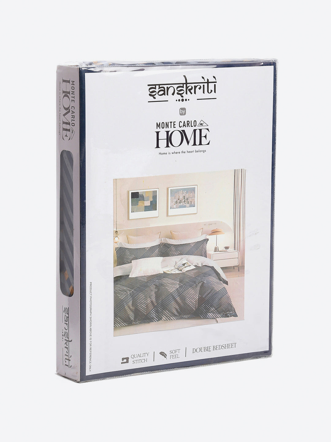 130 GSM Polyester Queen Size 1 Bedsheet with 2 Pillow Covers (Sanskriti)