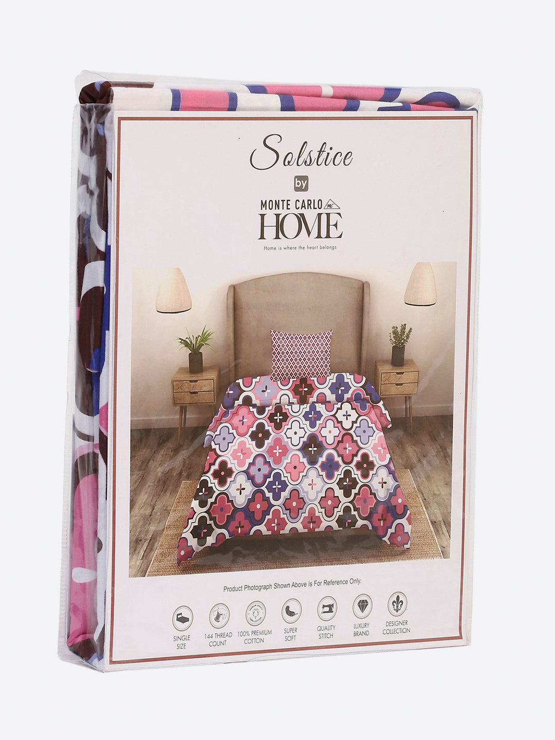 144 TC Cotton Single Bedsheet with 1 Pillow Cover (Solstice)