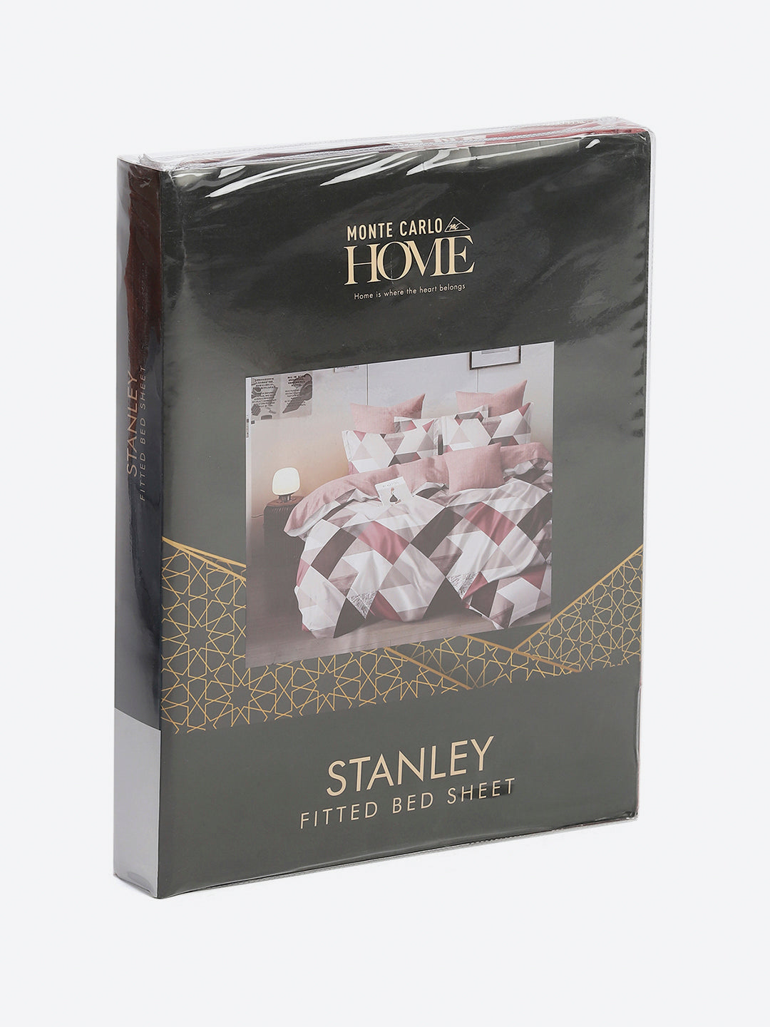 130 GSM Polyester King Size 1 Bedsheet with 2 Pillow Covers (Stanley)