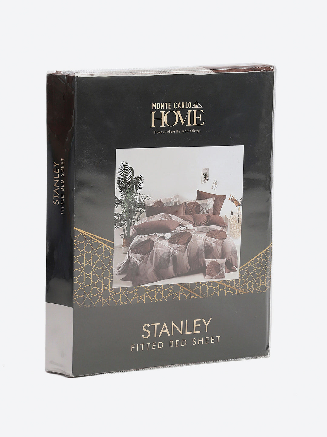 130 GSM Polyester King Size 1 Bedsheet with 2 Pillow Covers (Stanley)