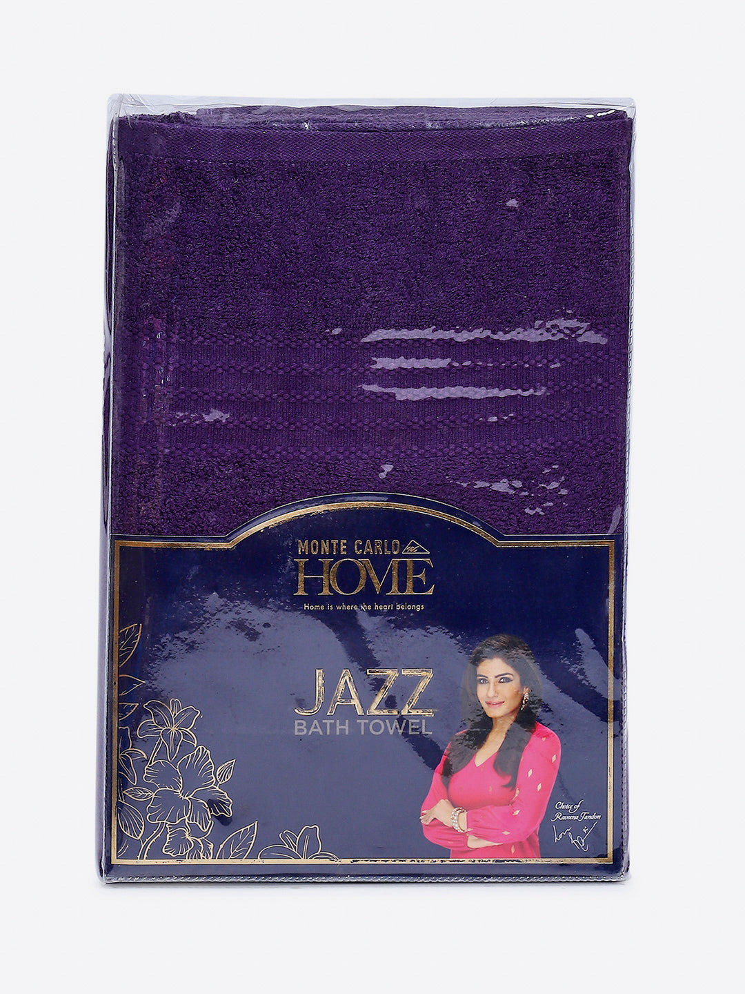 Purple Cotton Solid 400 GSM Bath Towel (Jazz)