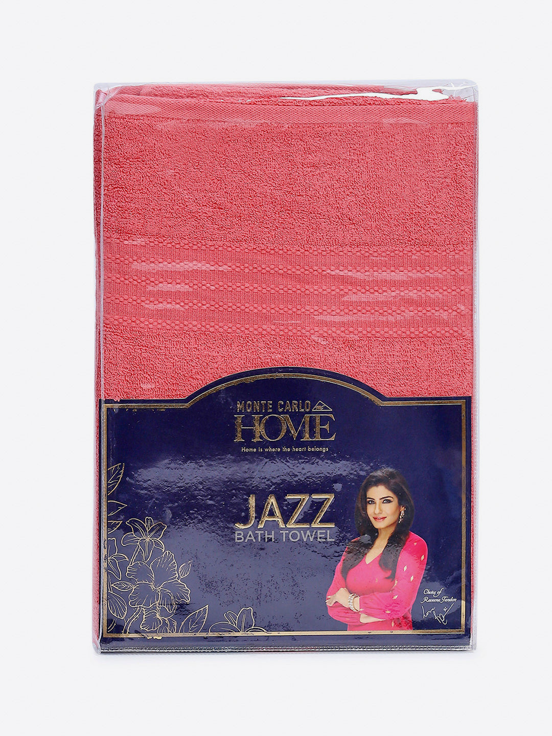 Pink Cotton Solid 400 GSM Bath Towel (Jazz)