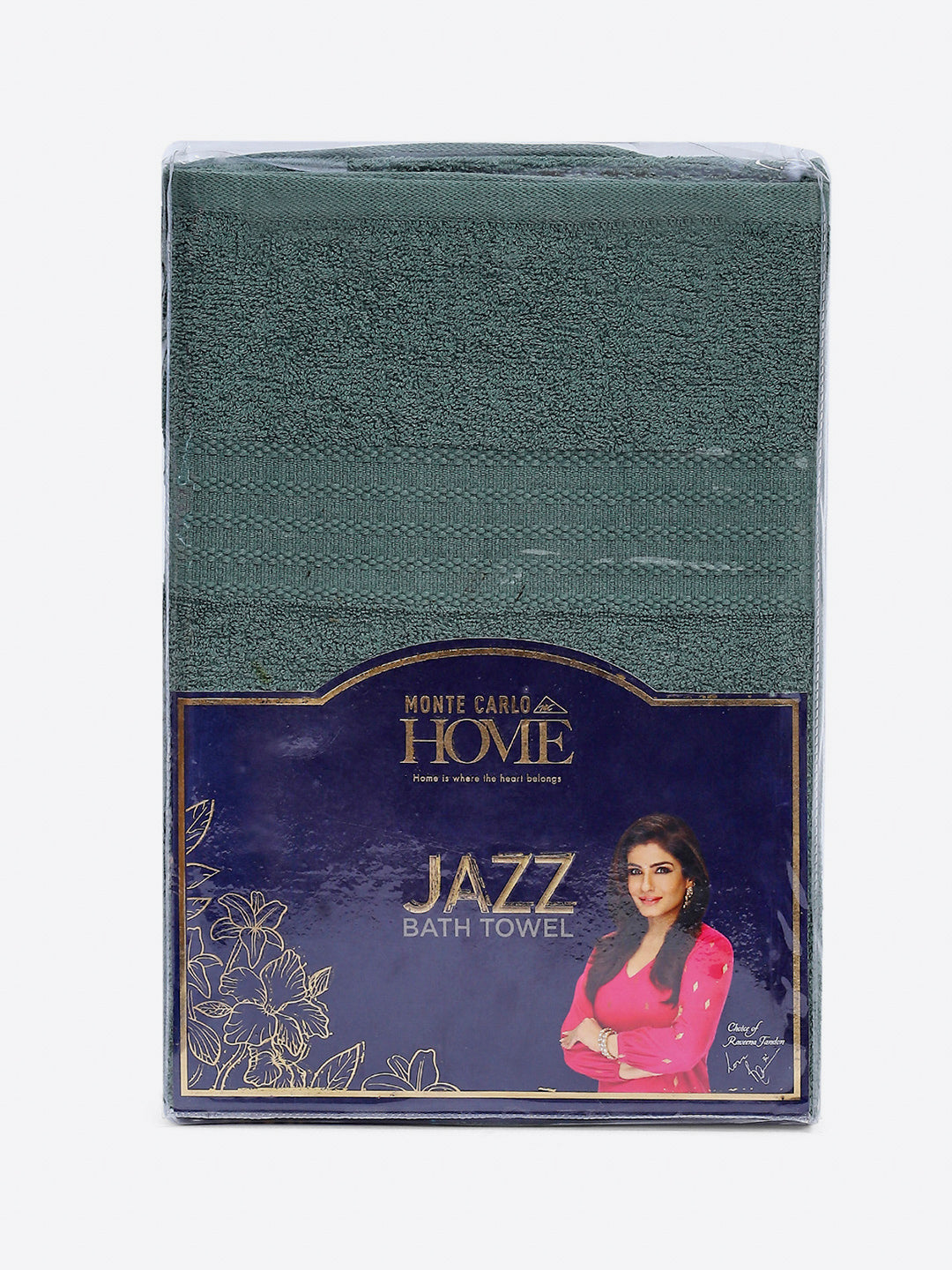 Green Cotton Solid 400 GSM Bath Towel (Jazz)