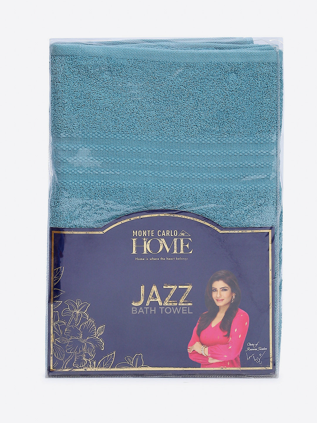 Sky Blue Cotton Solid 400 GSM Bath Towel (Jazz)