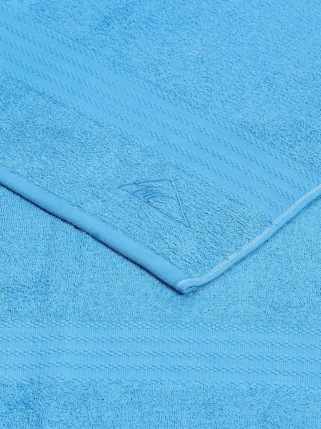 Aqua Blue Cotton Solid 400 GSM Bath Towel (Jazz)