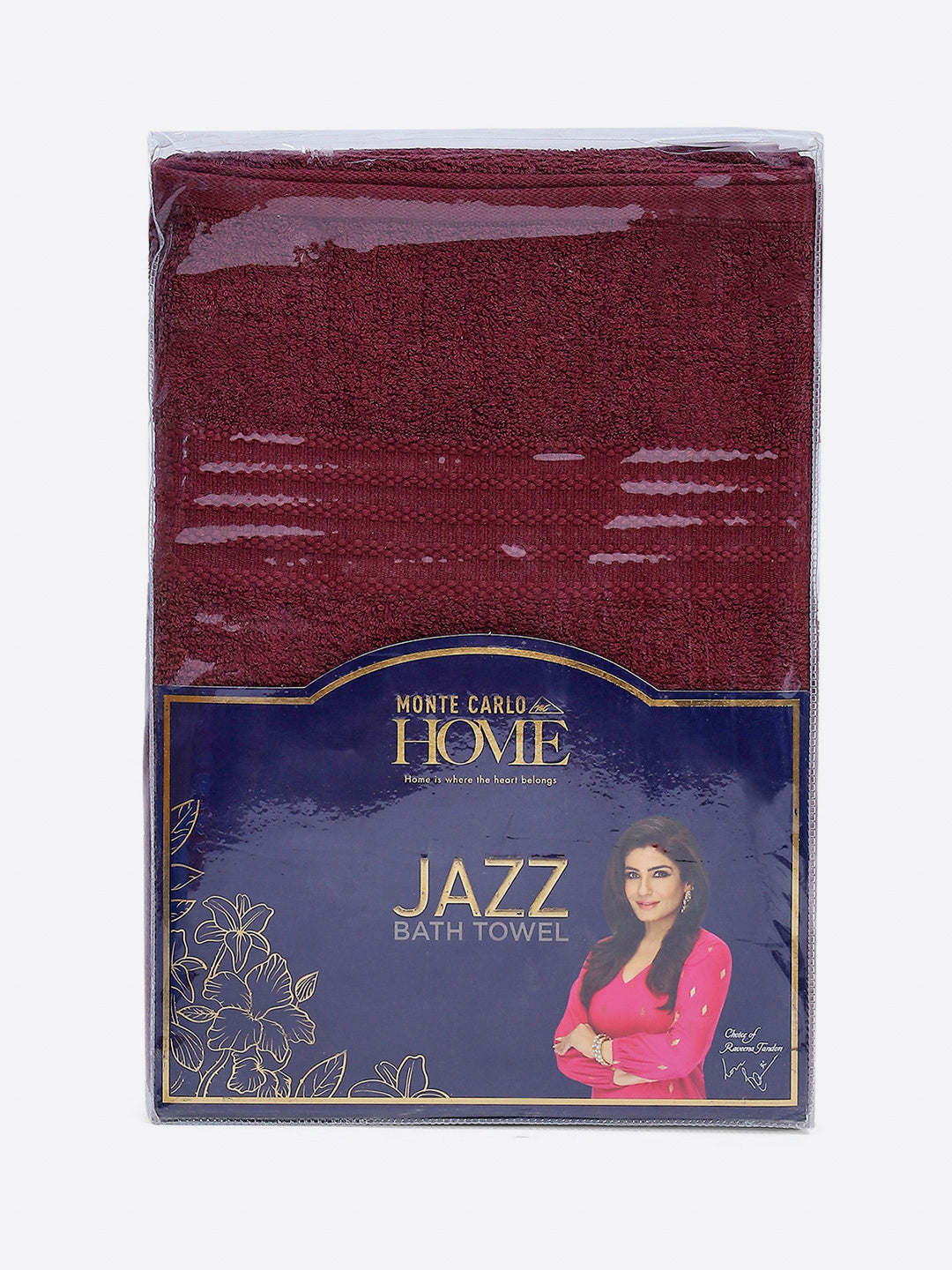 Maroon Cotton Solid 400 GSM Bath Towel (Jazz)