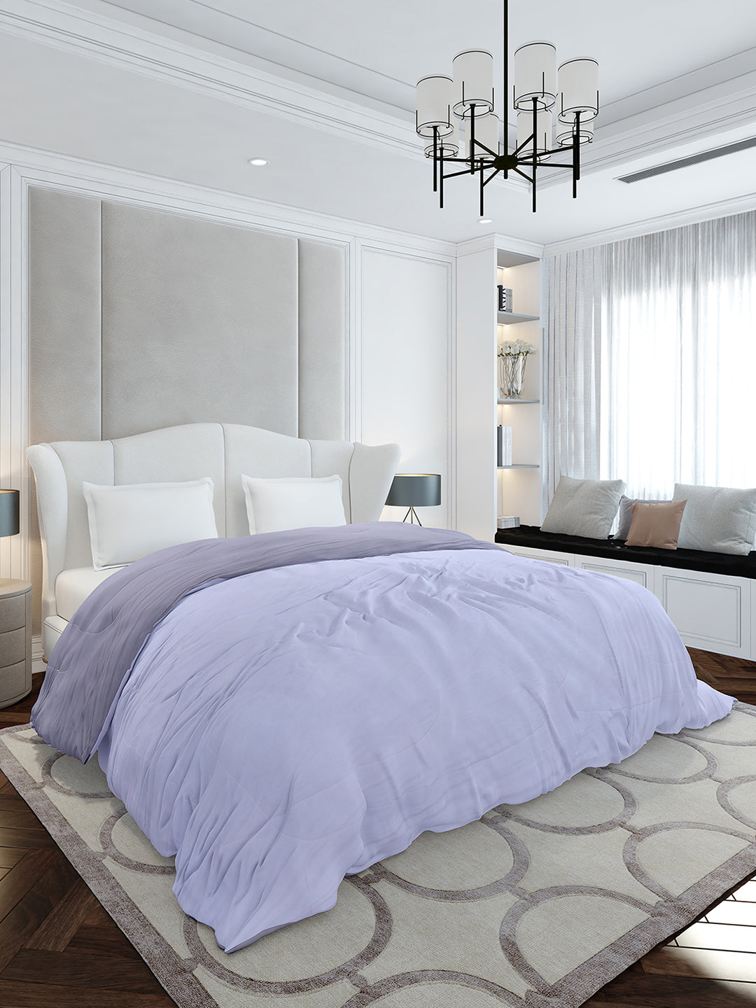 Solid Double Bed 110 GSM Comforter for AC Room - (Icefelgdb)