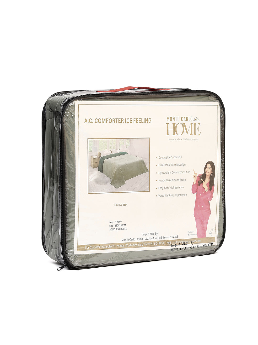 Solid Double Bed 110 GSM Comforter for AC Room - (Icefelgdb)