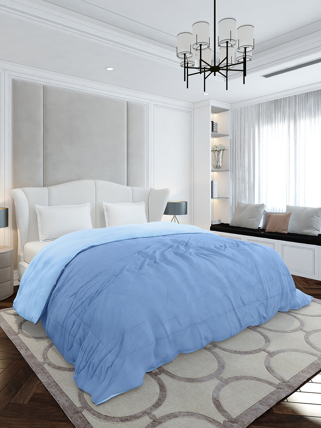 Solid Double Bed 110 GSM Comforter for AC Room - (Icefelgdb)