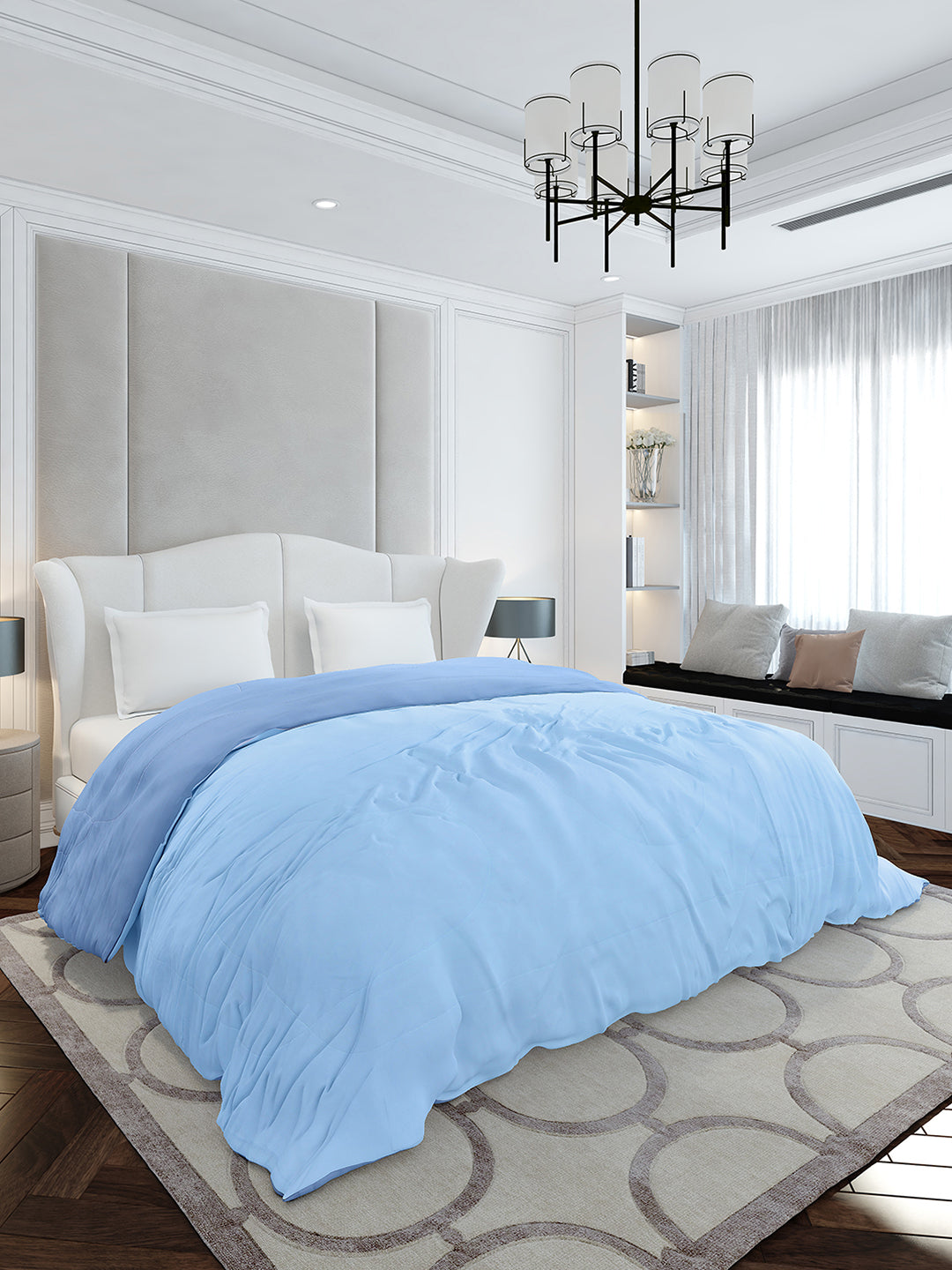 Solid Double Bed 110 GSM Comforter for AC Room - (Icefelgdb)