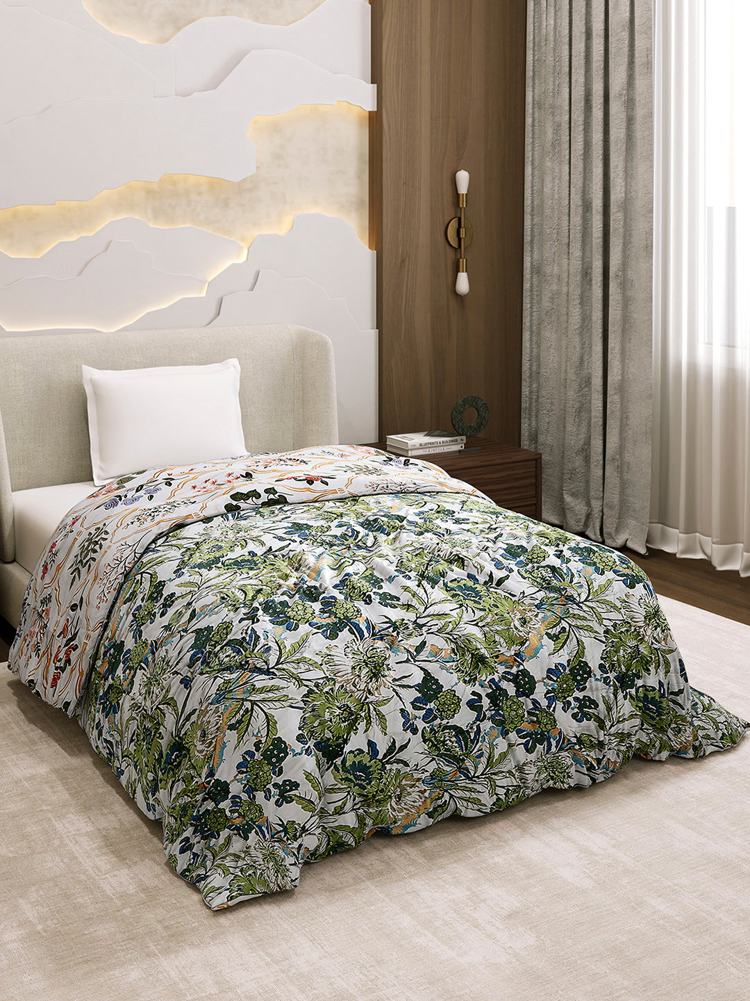 Printed Single Bed 3 Ply Comforter for AC Room - (Marvella)