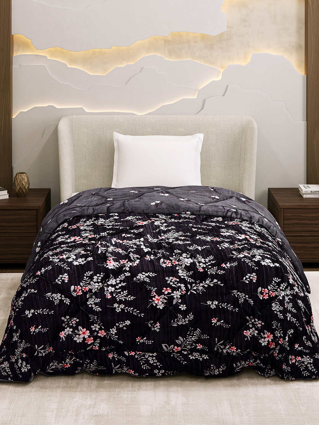 Printed Single Bed 3 Ply Comforter for AC Room - (Marvella)