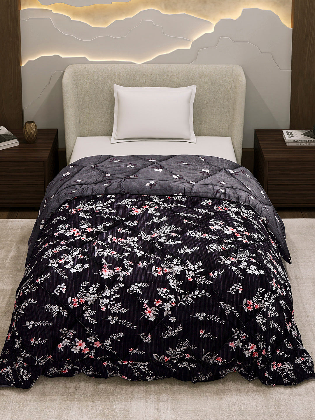 Printed Single Bed 3 Ply Comforter for AC Room - (Marvella)