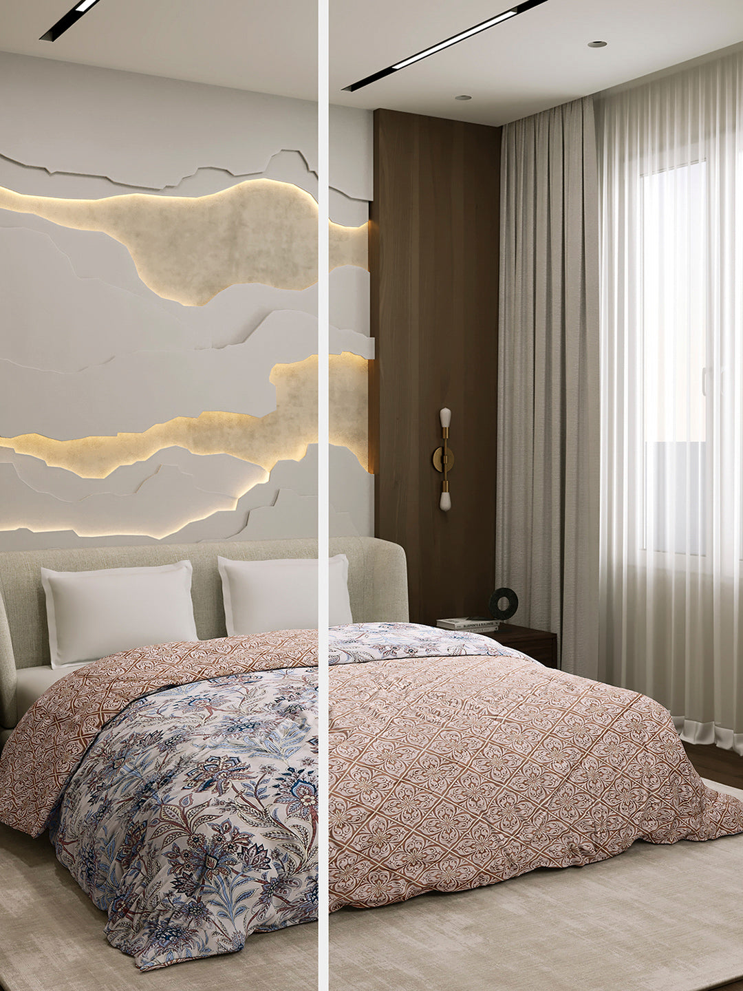 Printed Double Bed 3 Ply Comforter for AC Room - (Marvella)