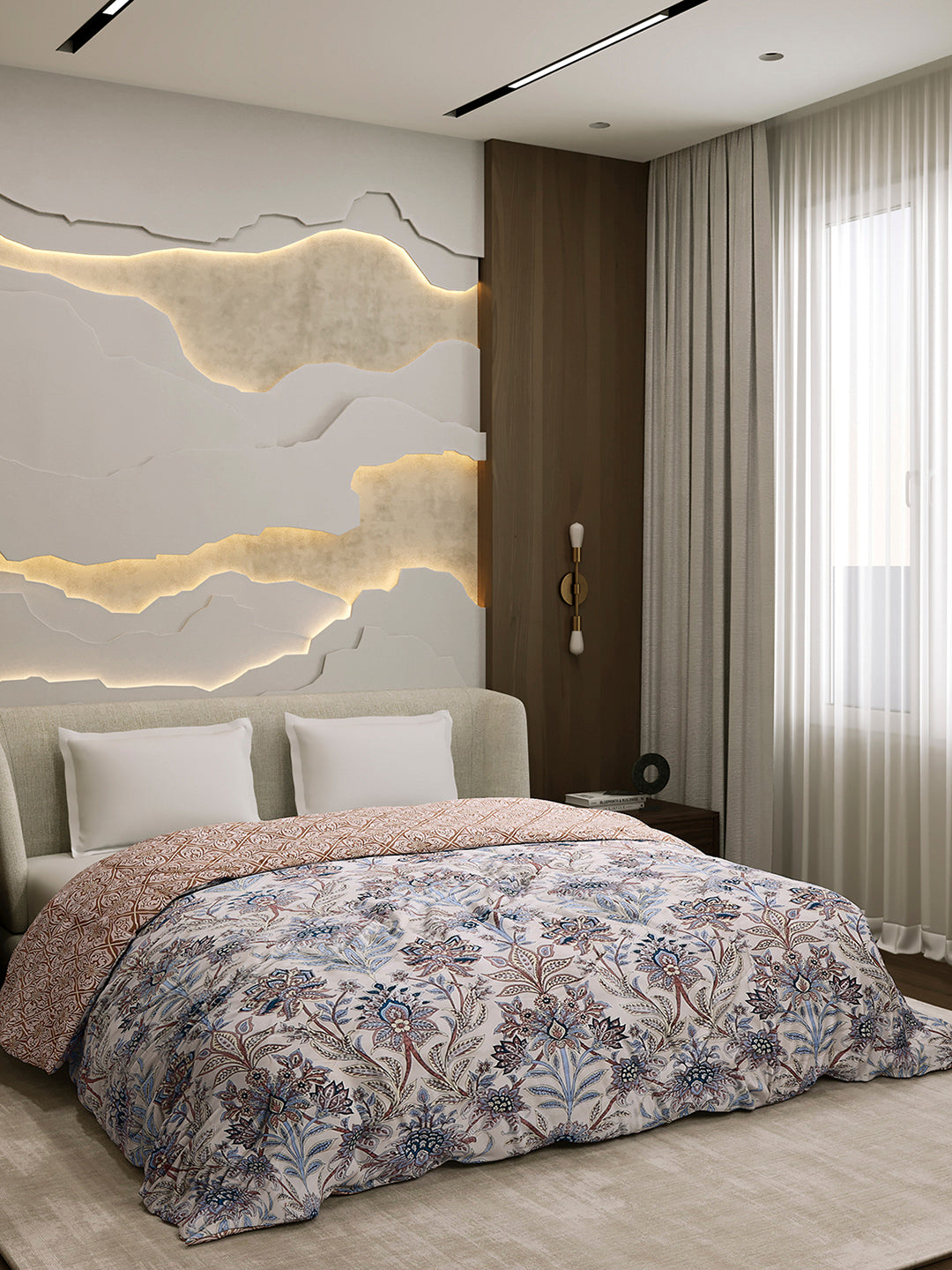 Printed Double Bed 3 Ply Comforter for AC Room - (Marvella)