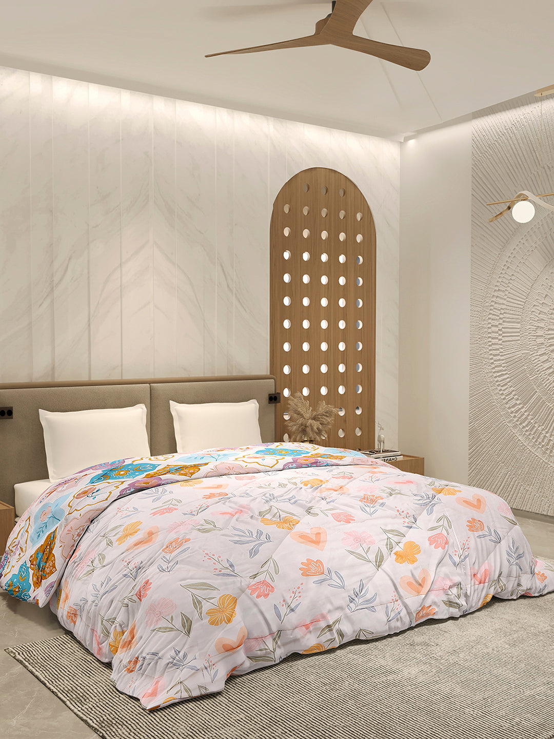 Printed Double Bed 3 Ply Comforter for AC Room - (Marvella)