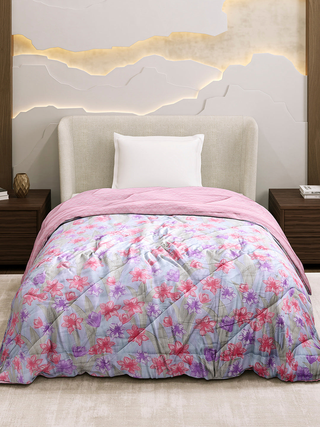 Printed Single Bed 3 Ply Comforter for AC Room - (Marvella)