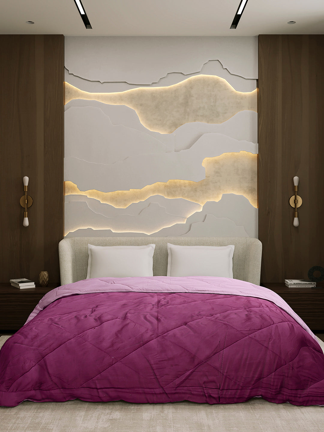 Solid Double Bed 3 Ply Comforter for AC Room - (Melange)