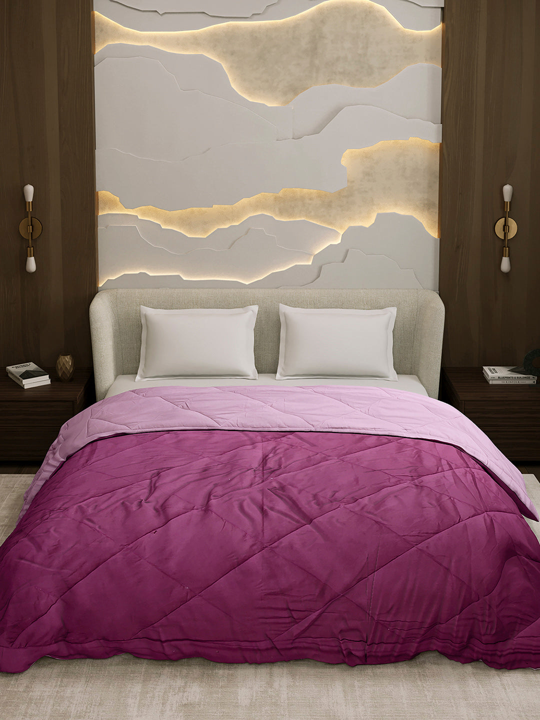 Solid Double Bed 3 Ply Comforter for AC Room - (Melange)