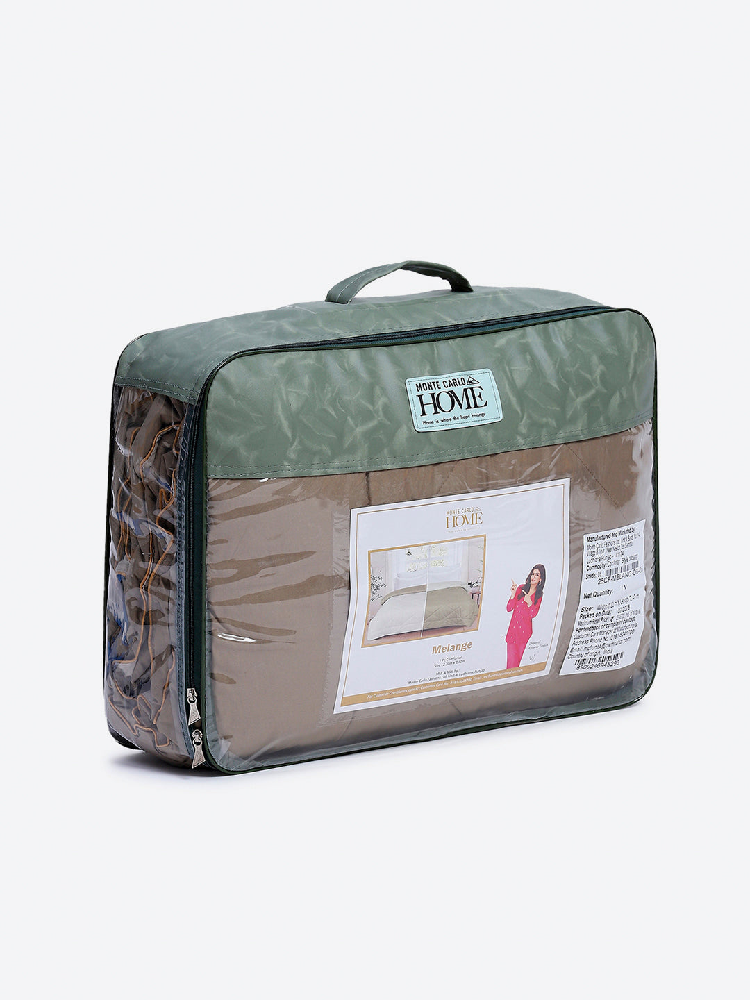 Solid Double Bed 3 Ply Comforter for AC Room - (Melange)