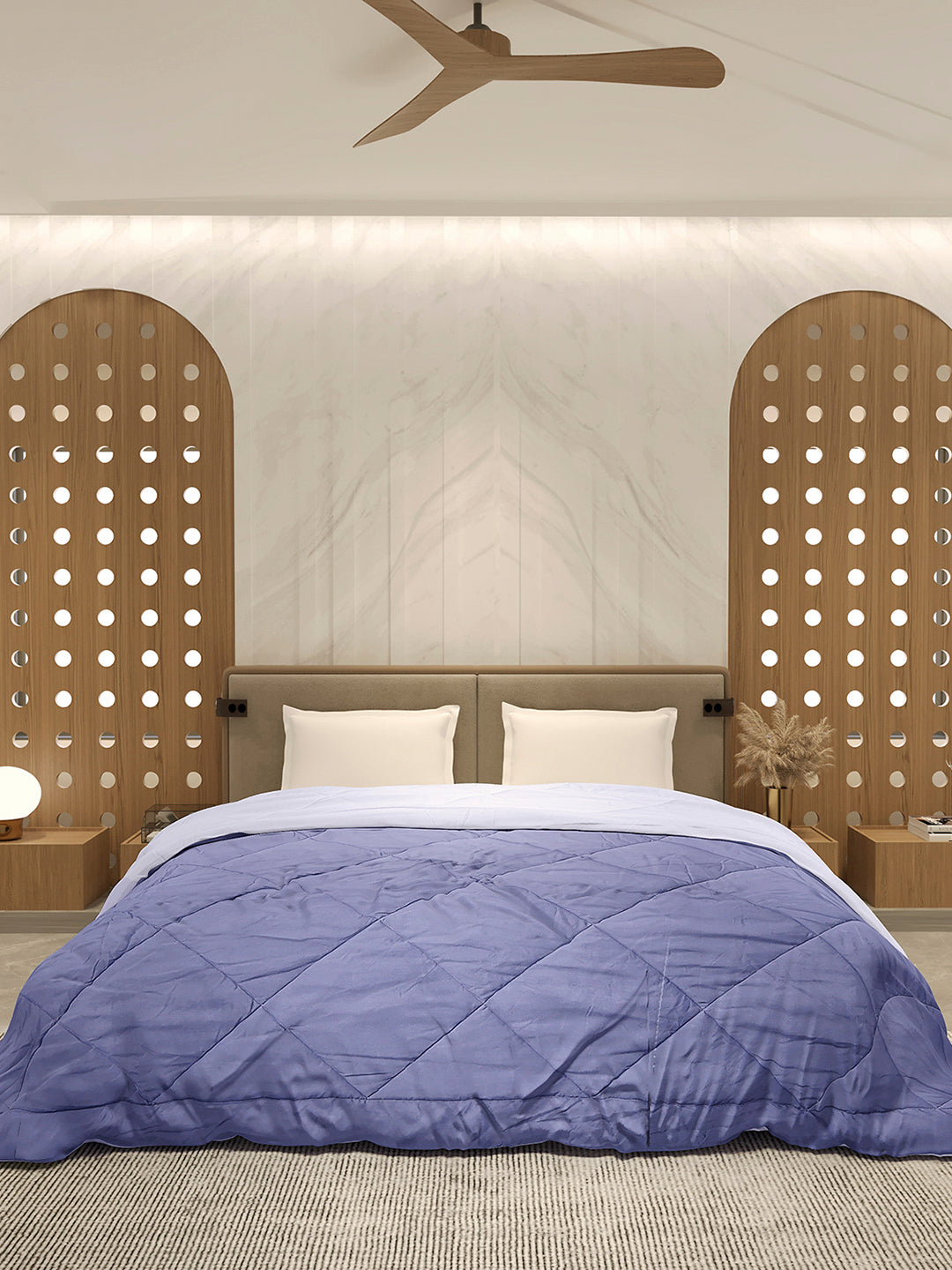 Solid Double Bed 3 Ply Comforter for AC Room - (Melange)