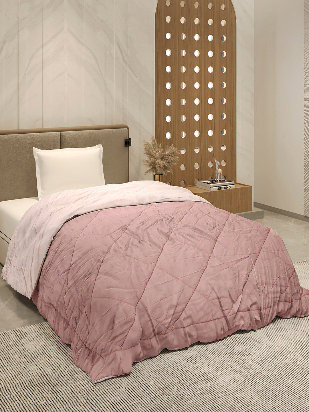 Solid Single Bed 3 Ply Comforter for AC Room - (Melange)