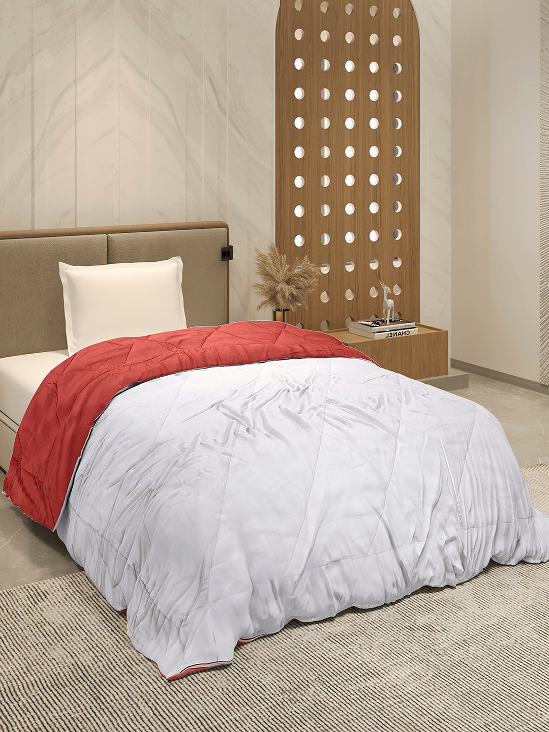 Solid Single Bed 3 Ply Comforter for AC Room - (Melange)