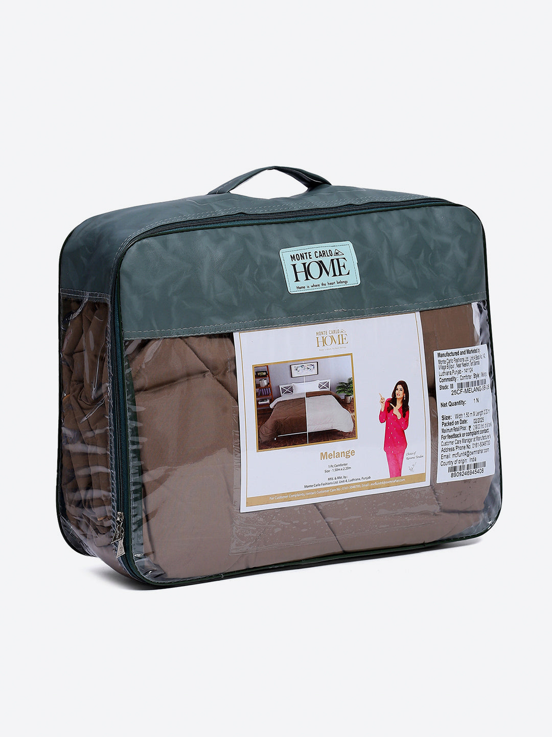 Solid Single Bed 3 Ply Comforter for AC Room - (Melange)