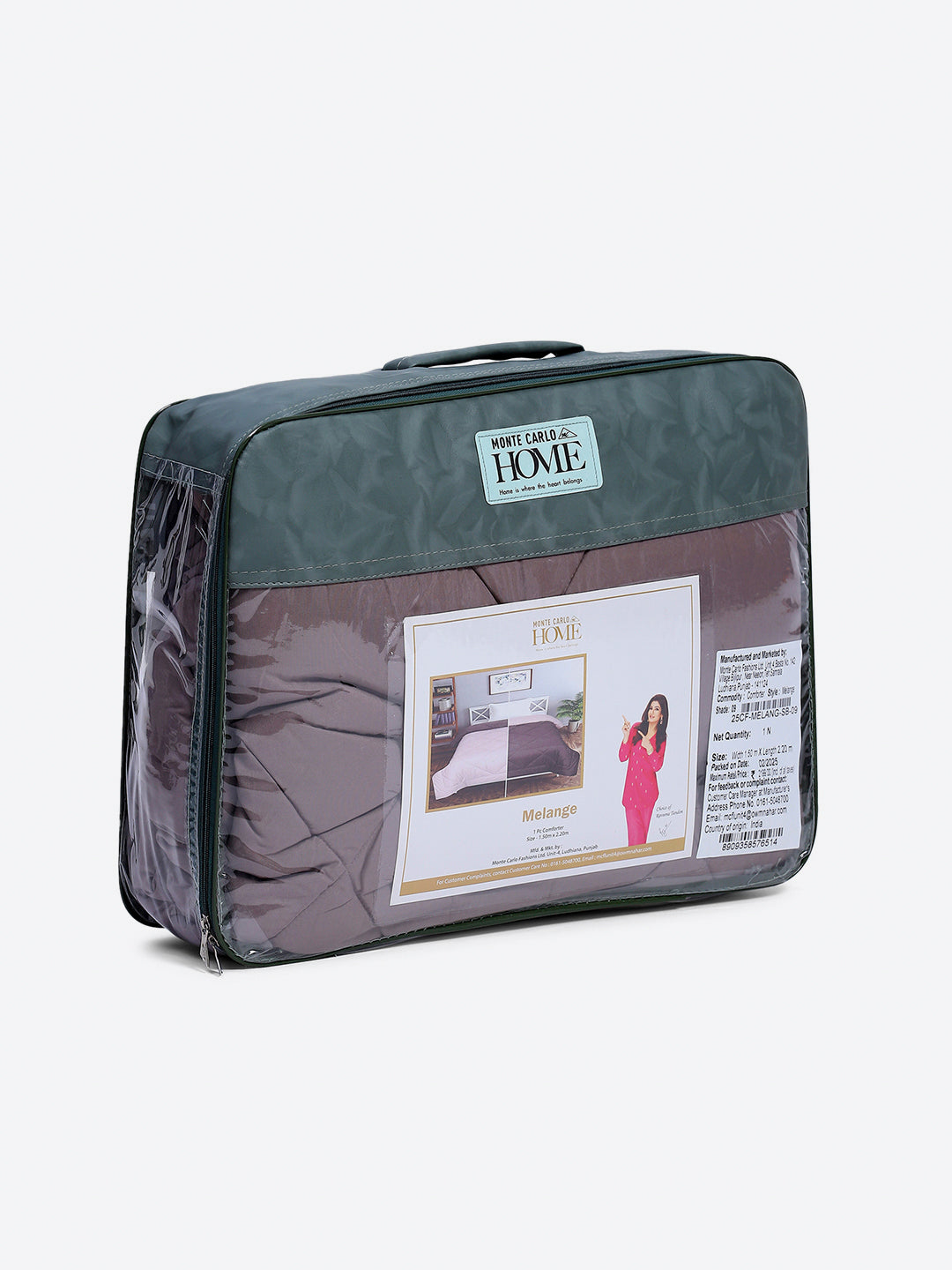 Solid Single Bed 3 Ply Comforter for AC Room - (Melange)